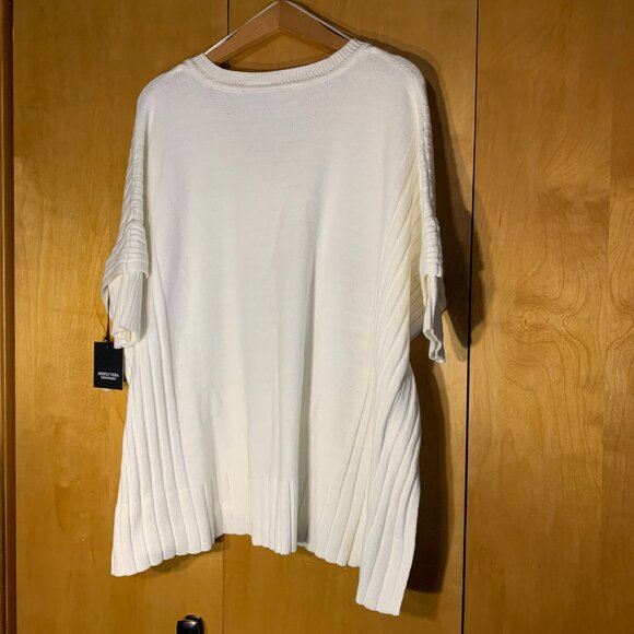 Simply Vera Cream Ribbed Poncho style sweater, S/M NWT - Picture 7 of 7